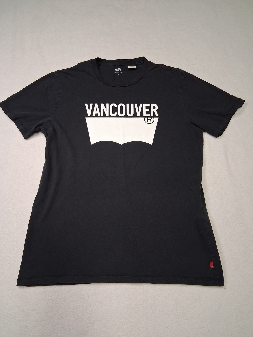 Levi's Black Crewneck T-Shirt with White Vancouver Logo
